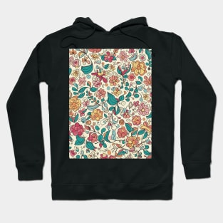 Floral Pattern Colorful Cartoon: Flourishing Cartoon Blossoms Hoodie